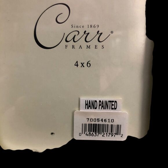 Vintage NOS Carr Picture Frame, Handpainted, Ceramic Floral, Butterfly’s, 4x6” - Picture 8 of 11